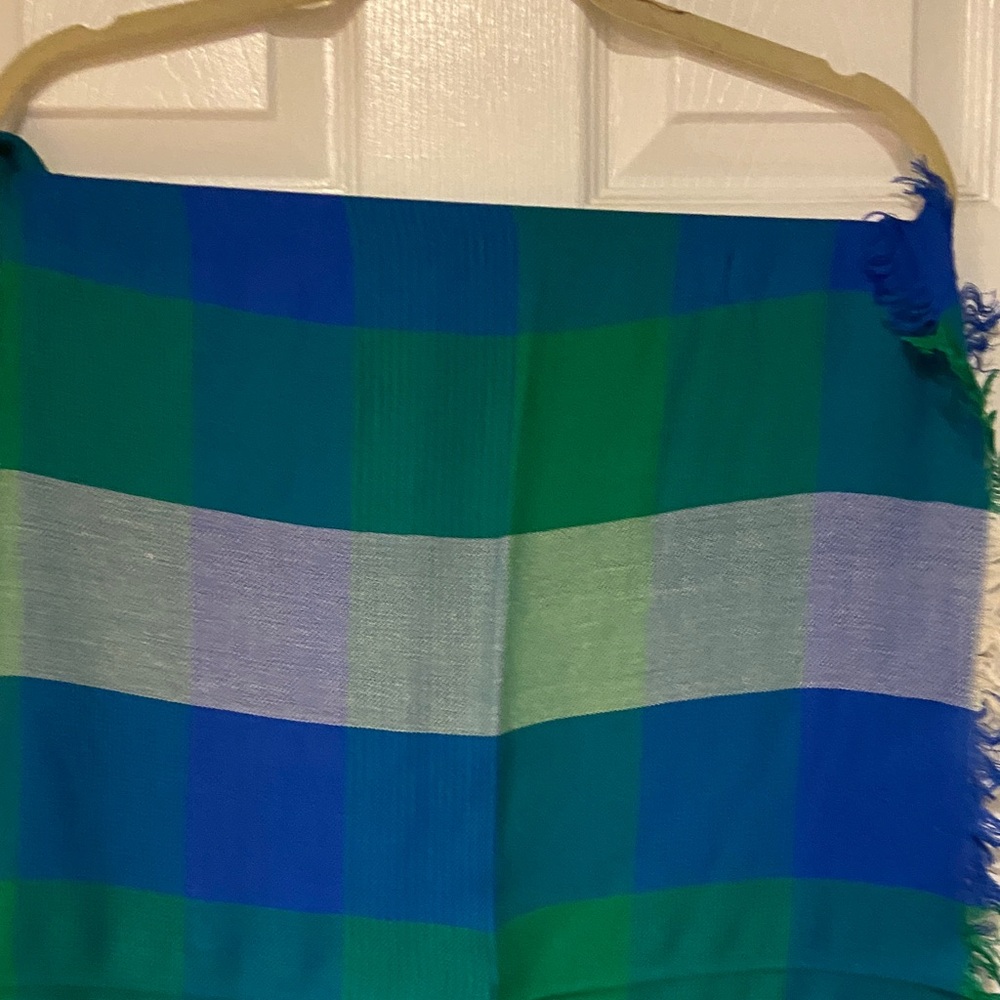 Echo Blue and Green Plaid Wrap - Picture 7 of 9